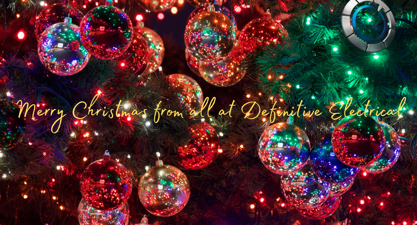 An image of Christmas baubles and lights on a tree